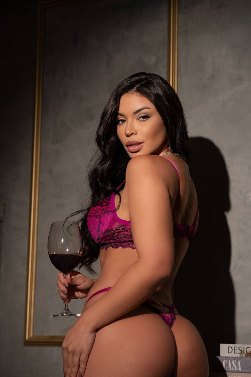 Conjunto Sexy Com Bojo - Rendado